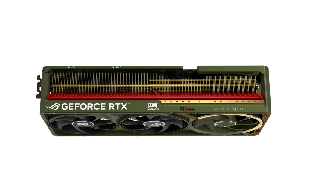 ROG Astral GeForce RTX 5080 DOOM Edition graphics card-Top